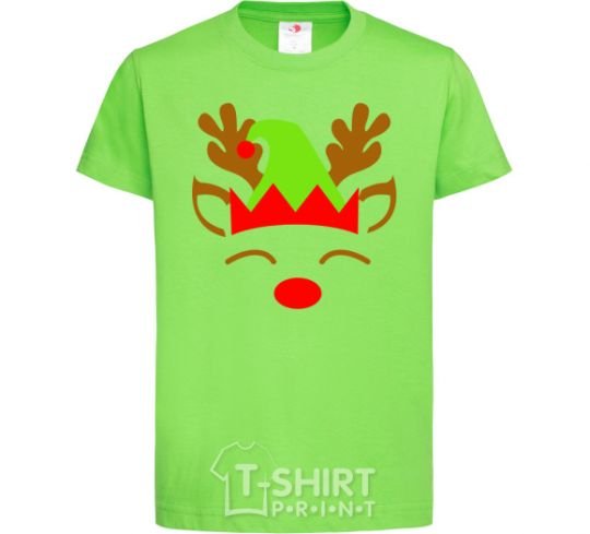 Kids T-shirt Chrismas deer son orchid-green фото