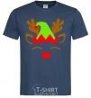 Men's T-Shirt Chrismas deer son navy-blue фото