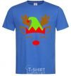 Men's T-Shirt Chrismas deer son royal-blue фото