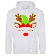 Men`s hoodie Chrismas deer son sport-grey фото