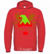 Men`s hoodie Chrismas deer son bright-red фото