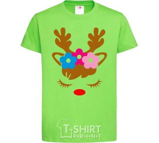 Kids T-shirt Chrismas deer daughter orchid-green фото