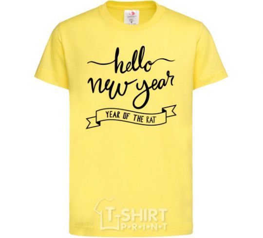 Kids T-shirt Hello New Year cornsilk фото
