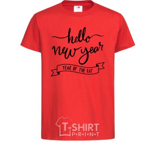 Kids T-shirt Hello New Year red фото