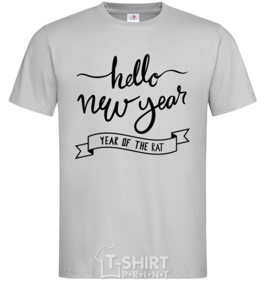 Men's T-Shirt Hello New Year grey фото