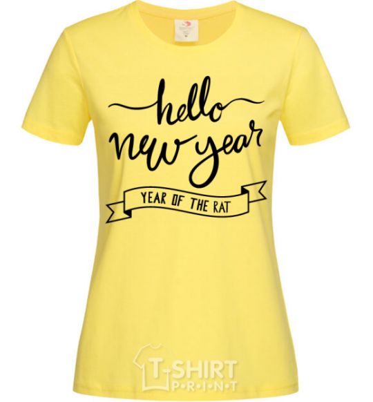 Женская футболка Hello New Year Лимонный фото