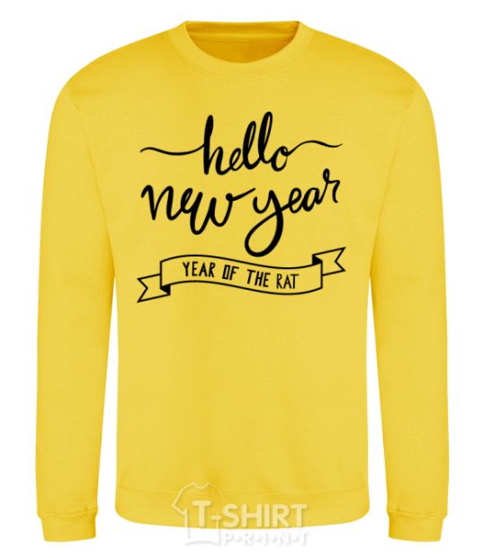 Sweatshirt Hello New Year yellow фото