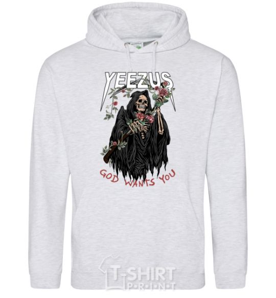 Men`s hoodie Yeezus sport-grey фото