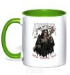 Mug with a colored handle Yeezus kelly-green фото