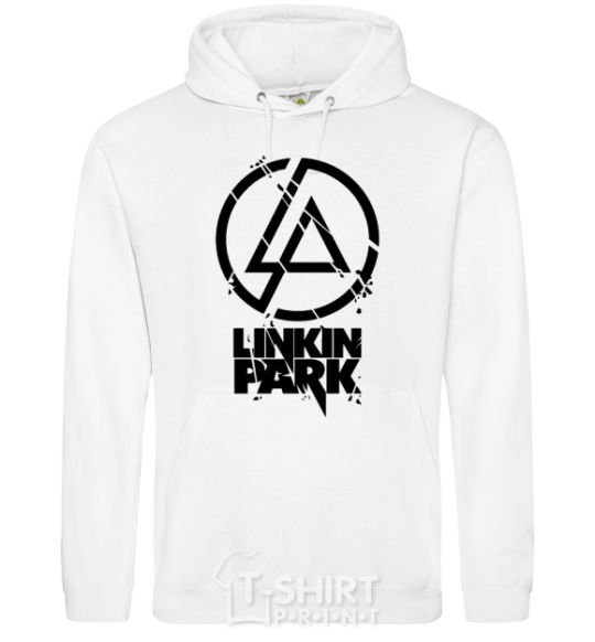 Мужская толстовка (худи) Linkin park broken logo Белый фото