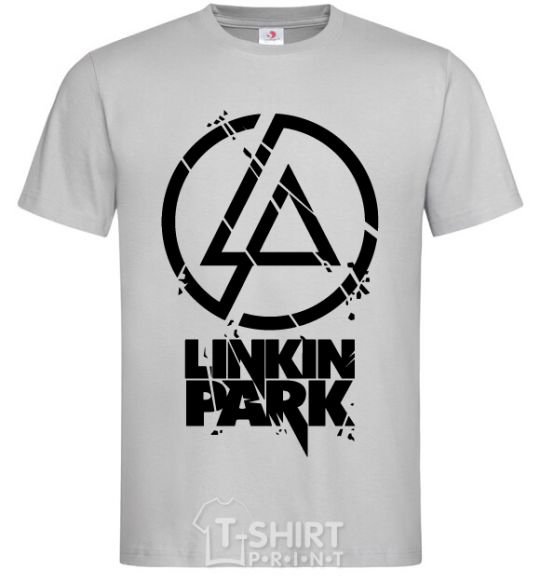 Мужская футболка Linkin park broken logo Серый фото