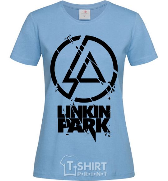 Women's T-shirt Linkin park broken logo sky-blue фото
