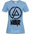 Women's T-shirt Linkin park broken logo sky-blue фото