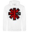 Men`s hoodie Red hot chili peppers logo White фото