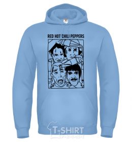 Men`s hoodie Red hot chili peppers faces sky-blue фото