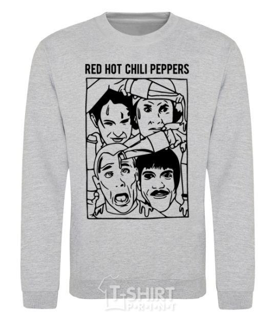 Свитшот Red hot chili peppers faces Серый меланж фото