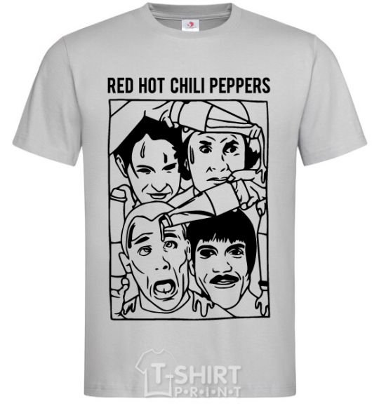 Мужская футболка Red hot chili peppers faces Серый фото