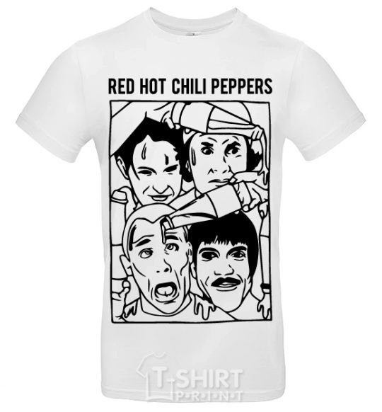 Мужская футболка Red hot chili peppers faces Белый фото