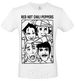 Men's T-Shirt Red hot chili peppers faces White фото