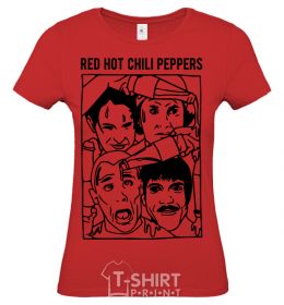 Women's T-shirt Red hot chili peppers faces red фото