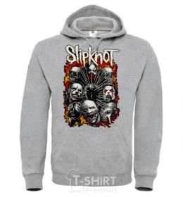 Men`s hoodie Slipknot logo sport-grey фото