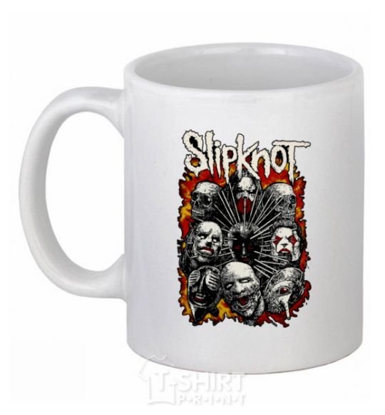 Чашка керамическая Slipknot logo Белый фото