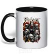 Mug with a colored handle Slipknot logo black фото