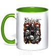 Mug with a colored handle Slipknot logo kelly-green фото