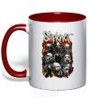 Mug with a colored handle Slipknot logo red фото