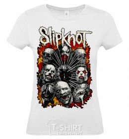 Women's T-shirt Slipknot logo White фото