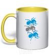 Mug with a colored handle The prodigy ant yellow фото