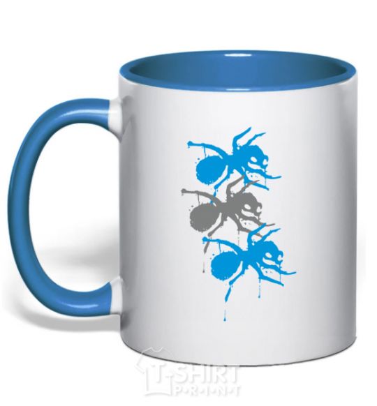 Mug with a colored handle The prodigy ant royal-blue фото