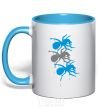 Mug with a colored handle The prodigy ant sky-blue фото