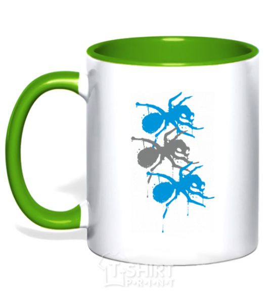 Mug with a colored handle The prodigy ant kelly-green фото