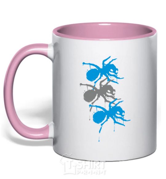 Mug with a colored handle The prodigy ant light-pink фото