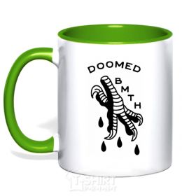 Mug with a colored handle Doomed Bring Me the Horizon kelly-green фото