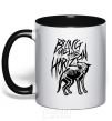 Mug with a colored handle Bring Me the Horizon Wolf bones black фото