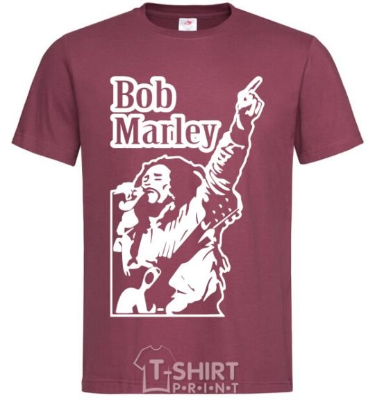Men's T-Shirt Bob Marley burgundy фото