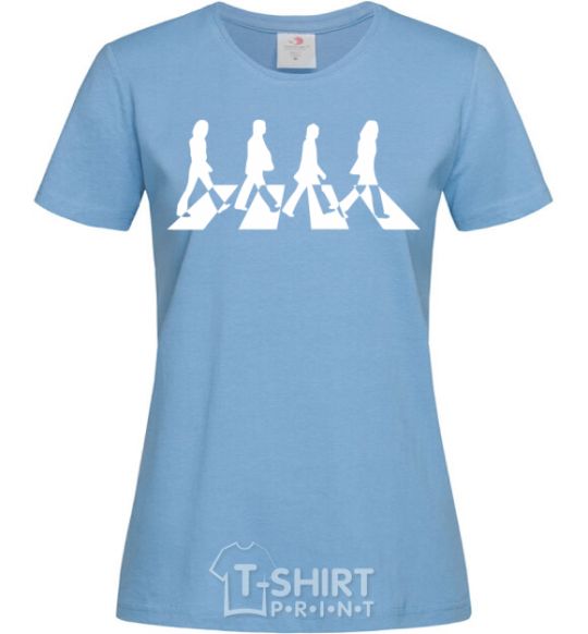 Women's T-shirt The beatles Abbey sky-blue фото