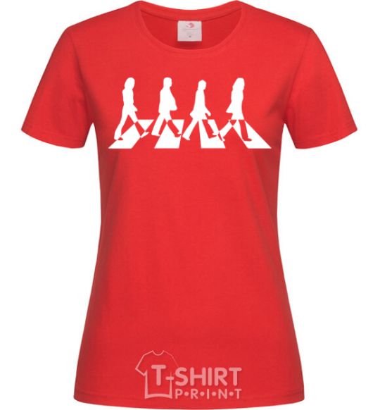 Women's T-shirt The beatles Abbey red фото