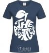 Women's T-shirt The beatles apple navy-blue фото