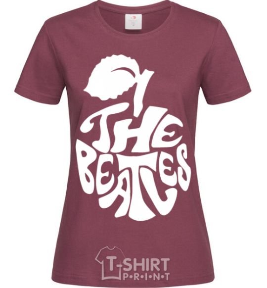 Women's T-shirt The beatles apple burgundy фото