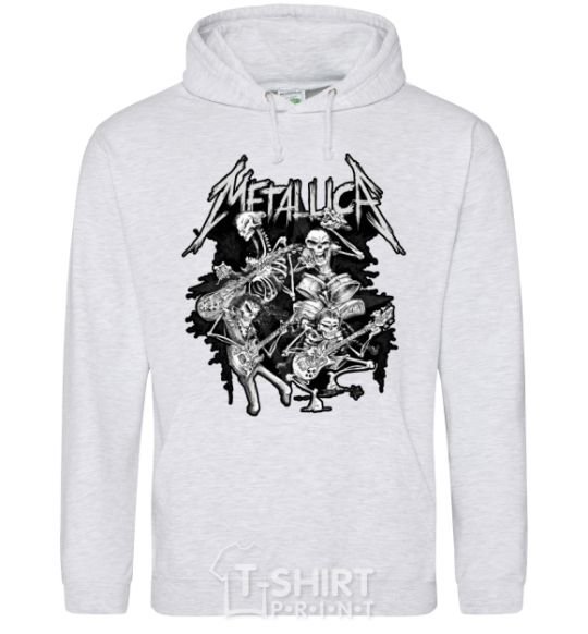 Men`s hoodie Metallika band of skeletons sport-grey фото