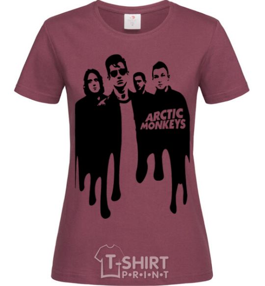 Women's T-shirt Arctic monkeys figures burgundy фото