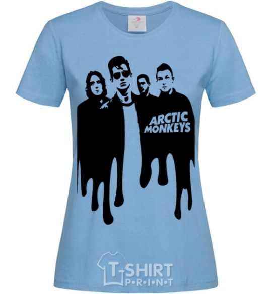 Women's T-shirt Arctic monkeys figures sky-blue фото