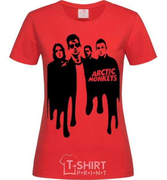 Women's T-shirt Arctic monkeys figures red фото