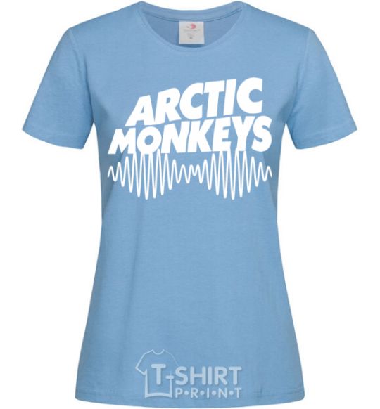 Women's T-shirt Arctic monkeys do i wanna know sky-blue фото