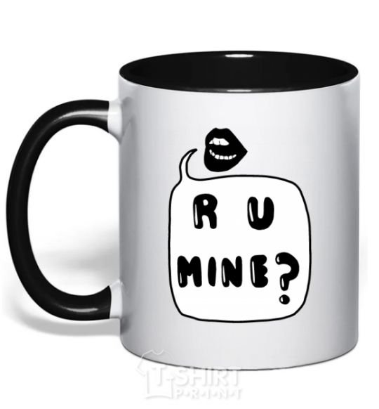 Mug with a colored handle R u mine black фото