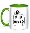 Mug with a colored handle R u mine kelly-green фото