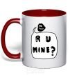 Mug with a colored handle R u mine red фото